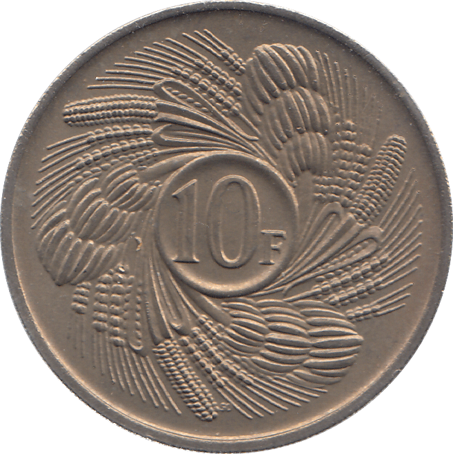 1968 BURUNDI TEN FRANCS - WORLD COINS - Cambridgeshire Coins