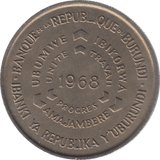 1968 BURUNDI TEN FRANCS - WORLD COINS - Cambridgeshire Coins