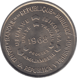 1968 BURUNDI TEN FRANCS - WORLD COINS - Cambridgeshire Coins