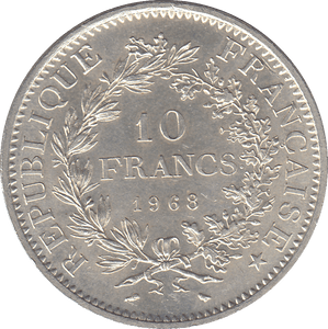 1968 FRANCE SILVER 10 FRANCS - WORLD COINS - Cambridgeshire Coins
