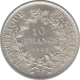 1968 FRANCE SILVER 10 FRANCS - WORLD COINS - Cambridgeshire Coins