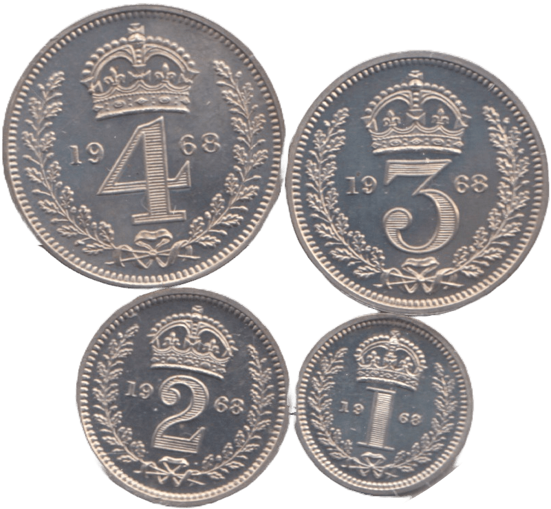 1968 MAUNDY SET ELIZABETH II - Maundy Set - Cambridgeshire Coins