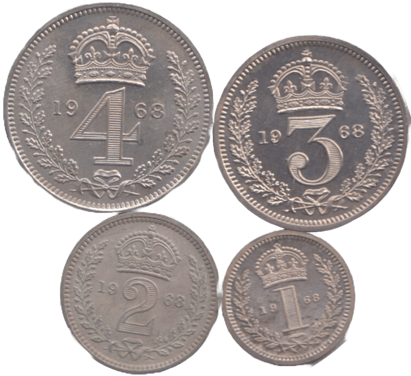 1968 MAUNDY SET ELIZABETH II - Maundy Set - Cambridgeshire Coins