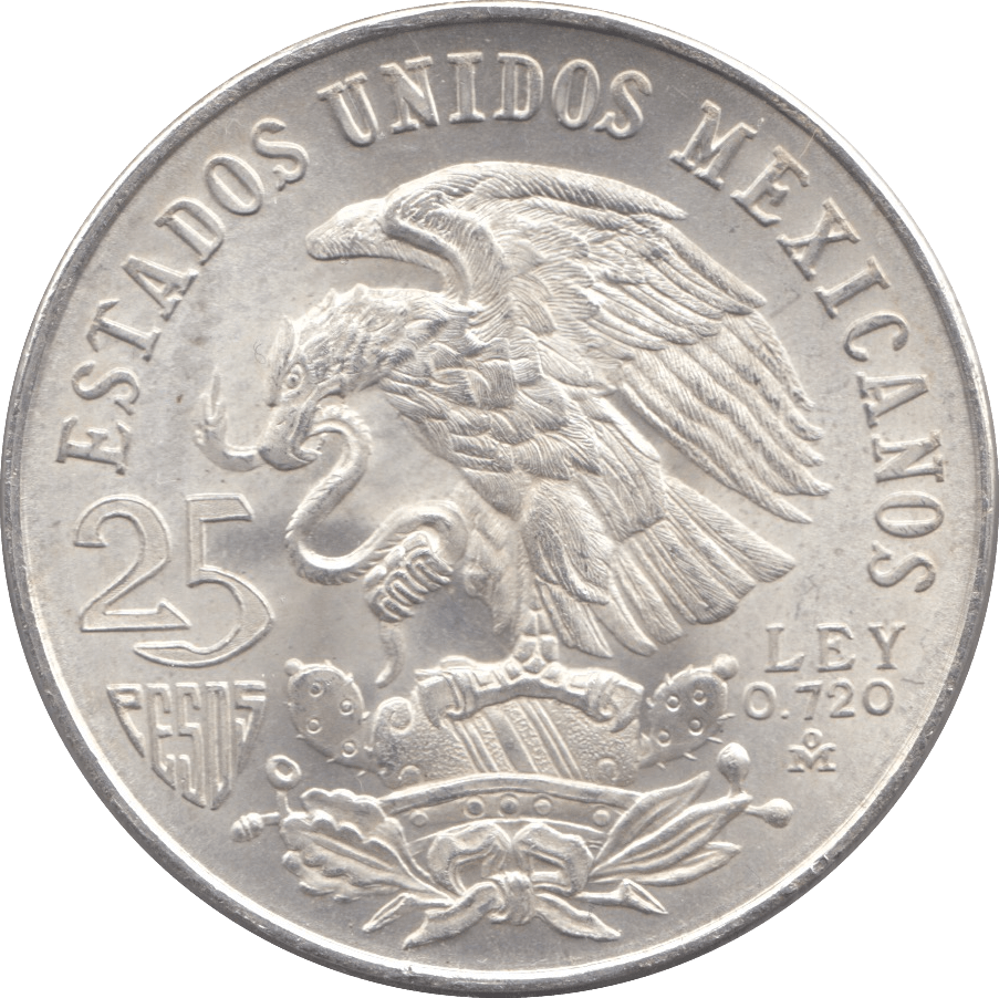 1968 MEXICO SILVER 25 PESOS 1* - SILVER WORLD COINS - Cambridgeshire Coins