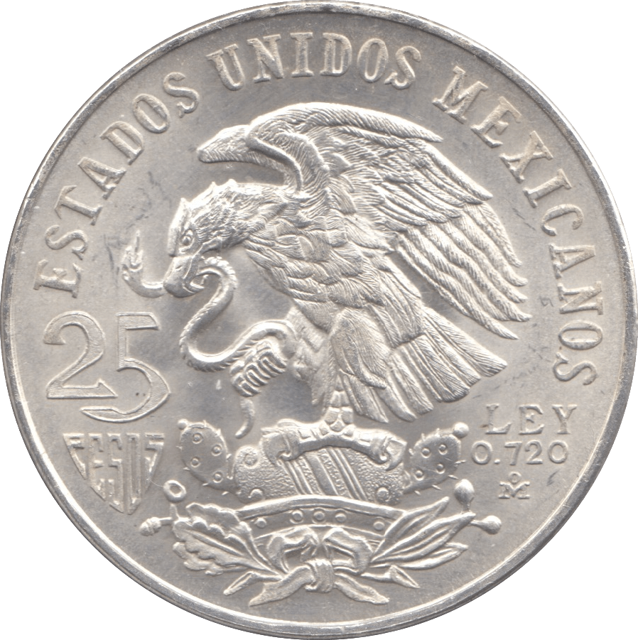 1968 MEXICO SILVER 25 PESOS 2* - SILVER WORLD COINS - Cambridgeshire Coins