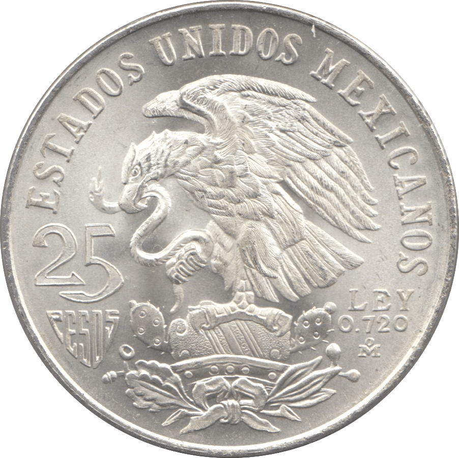 1968 MEXICO SILVER 25 PESOS 3* - SILVER WORLD COINS - Cambridgeshire Coins