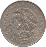 1968 MEXICO SILVER 25 PESOS - SILVER WORLD COINS - Cambridgeshire Coins