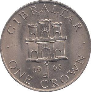 1968 ONE CROWN GIBRALTAR ( BU ) - WORLD COINS - Cambridgeshire Coins