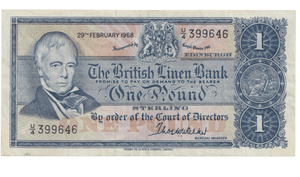 1968 £1 THE BRITISH LINEN BANK SCOT REF 85 - £1 BANKNOTE - Cambridgeshire Coins