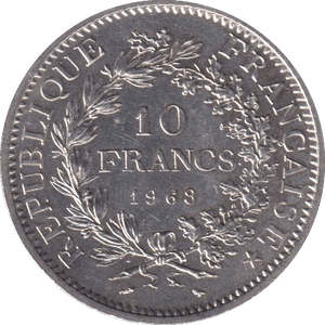1968 SILVER 10 FRANC FRANCE - SILVER WORLD COINS - Cambridgeshire Coins
