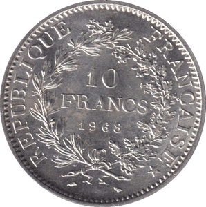 1968 SILVER 10 FRANC FRANCE - SILVER WORLD COINS - Cambridgeshire Coins