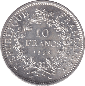 1968 SILVER 10 FRANCS FRANCE - SILVER WORLD COINS - Cambridgeshire Coins