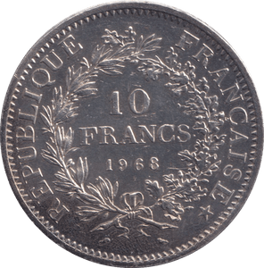 1968 SILVER 10 FRANCS FRANCE - SILVER WORLD COINS - Cambridgeshire Coins