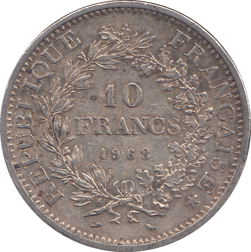 1968 SILVER 10 FRANCS FRANCE - SILVER WORLD COINS - Cambridgeshire Coins