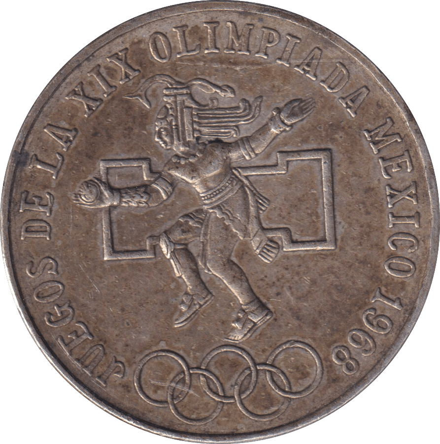 1968 SILVER 25 PESO MEXICO - SILVER WORLD COINS - Cambridgeshire Coins