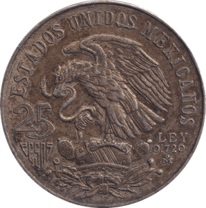 1968 SILVER 25 PESO MEXICO - SILVER WORLD COINS - Cambridgeshire Coins