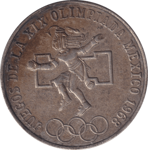 1968 SILVER 25 PESOS MEXICO - SILVER WORLD COINS - Cambridgeshire Coins