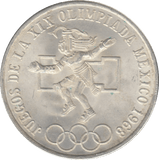 1968 SILVER 25 PESOS MEXICO - SILVER WORLD COINS - Cambridgeshire Coins