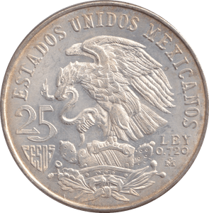 1968 SILVER 25 PESOS MEXICO - SILVER WORLD COINS - Cambridgeshire Coins