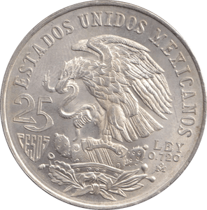 1968 SILVER 25 PESOS MEXICO - SILVER WORLD COINS - Cambridgeshire Coins