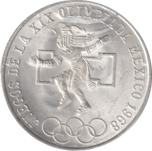 1968 SILVER 25 PESOS MEXICO - SILVER WORLD COINS - Cambridgeshire Coins