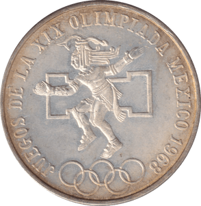 1968 SILVER 25 PESOS MEXICO - SILVER WORLD COINS - Cambridgeshire Coins
