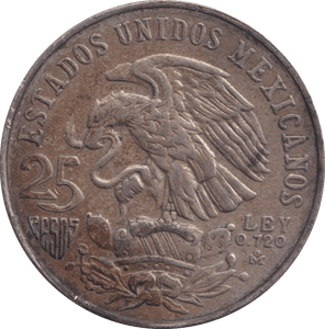 1968 SILVER 25 PESOS MEXICO - SILVER WORLD COINS - Cambridgeshire Coins