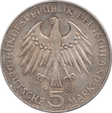 1968 SILVER FIVE MARKS GERMANY - SILVER WORLD COINS - Cambridgeshire Coins