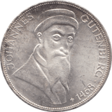 1968 SILVER FIVE MARKS GERMANY - SILVER WORLD COINS - Cambridgeshire Coins