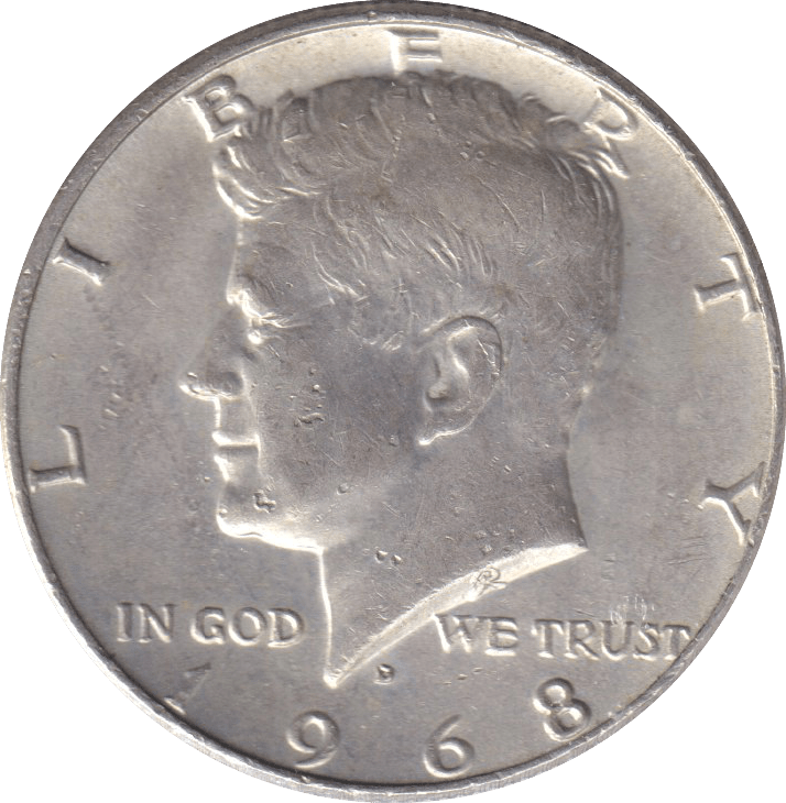 1968 SILVER HALF DOLLAR USA - SILVER WORLD COINS - Cambridgeshire Coins