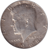 1968 SILVER HALF DOLLAR USA - SILVER WORLD COINS - Cambridgeshire Coins