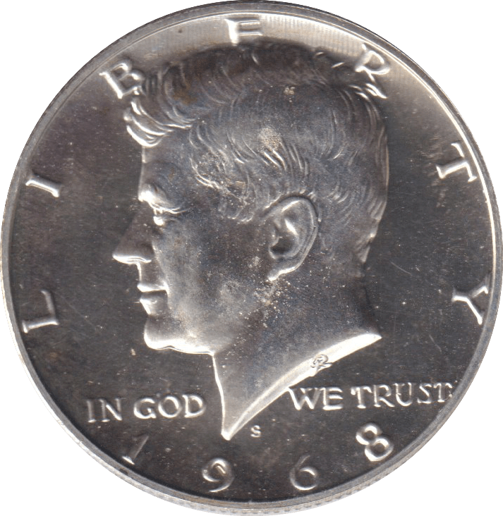 1968 SILVER HALF DOLLAR USA - SILVER WORLD COINS - Cambridgeshire Coins