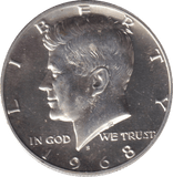 1968 SILVER HALF DOLLAR USA - SILVER WORLD COINS - Cambridgeshire Coins