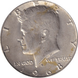 1968 SILVER HALF DOLLAR USA - SILVER WORLD COINS - Cambridgeshire Coins