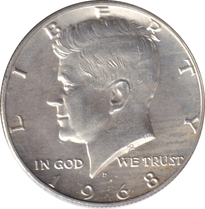 1968 SILVER HALF DOLLAR USA - SILVER WORLD COINS - Cambridgeshire Coins