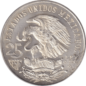 1968 SILVER MEXICO 25 PESOS - SILVER WORLD COINS - Cambridgeshire Coins