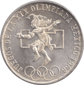 1968 SILVER MEXICO 25 PESOS - SILVER WORLD COINS - Cambridgeshire Coins