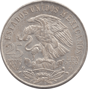 1968 SILVER MEXICO 25 PESTAS - SILVER WORLD COINS - Cambridgeshire Coins