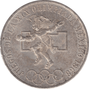 1968 SILVER MEXICO 25 PESTAS - SILVER WORLD COINS - Cambridgeshire Coins