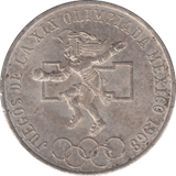 1968 SILVER MEXICO 25 PESTAS - SILVER WORLD COINS - Cambridgeshire Coins