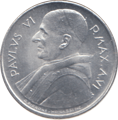 1968 VATICAN 1 LIRA - WORLD COINS - Cambridgeshire Coins