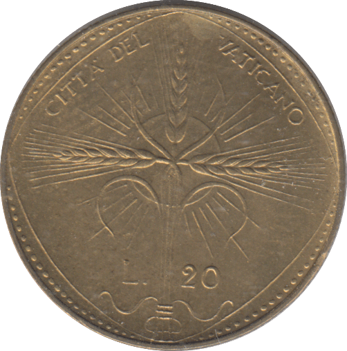 1968 VATICAN 20 LIRA - WORLD COINS - Cambridgeshire Coins