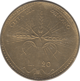 1968 VATICAN 20 LIRA - WORLD COINS - Cambridgeshire Coins