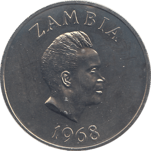 1968 ZAMBIA 20 NGWEE - WORLD COINS - Cambridgeshire Coins
