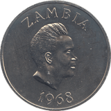 1968 ZAMBIA 20 NGWEE - WORLD COINS - Cambridgeshire Coins