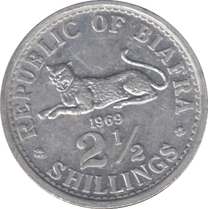 1969 2 1/2 SHILLING REPUBLIC OF BIAFRA - WORLD COINS - Cambridgeshire Coins