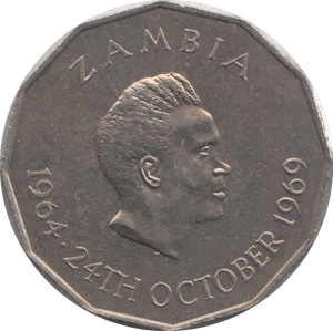 1969 50 NGWEE ZAMBIA - WORLD COINS - Cambridgeshire Coins