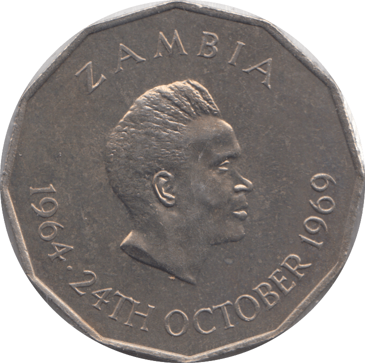 1969 50 NGWEE ZAMBIA - WORLD COINS - Cambridgeshire Coins