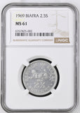 1969 BIAFRA 2 1/2 SHILLINGS MS61 REF 1 - NGC SILVER COINS - Cambridgeshire Coins