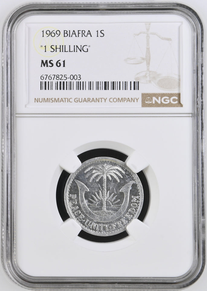 1969 BIAFRA ONE SHILLING MS61 - NGC SILVER COINS - Cambridgeshire Coins